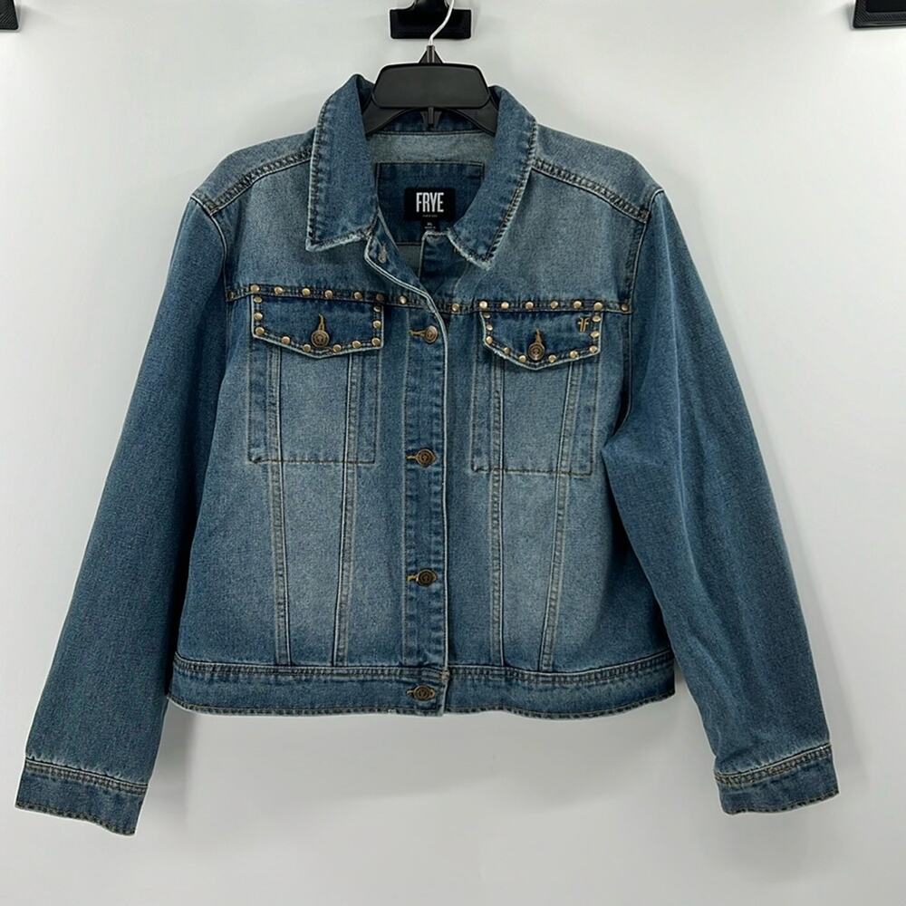Frye Women's Studded Denim Jacket - Medium Wash - XL - NWT